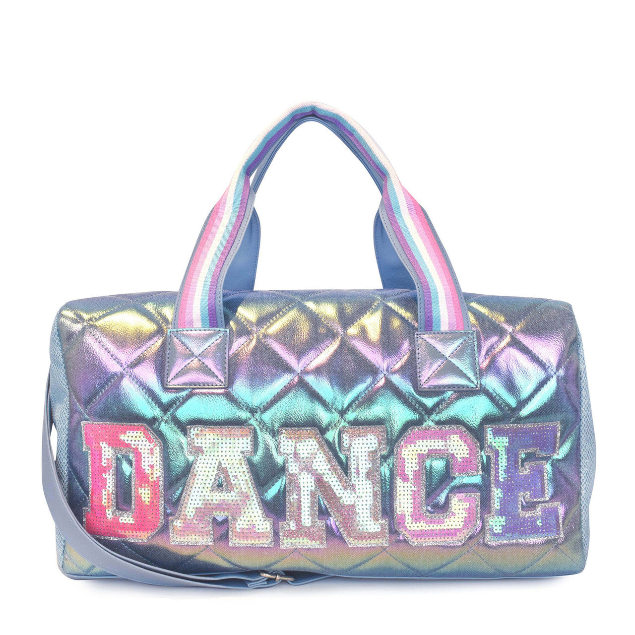 Dance Sequins Metallic Quilted Large Duffle Bag