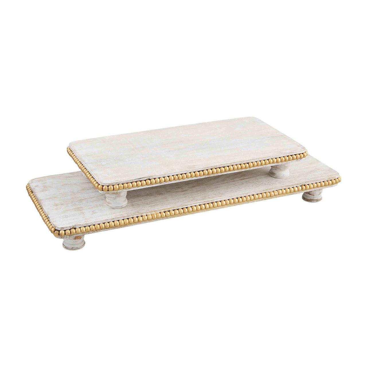 Gold Beaded Serving Board Set