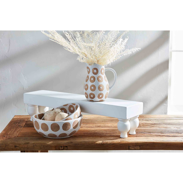 White Long Footed Wood Stand - Thumbnail 3