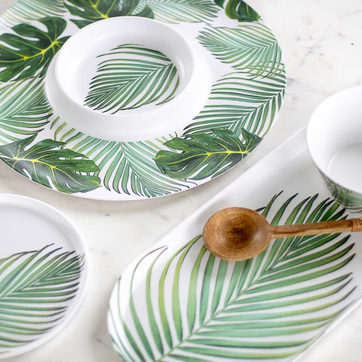 Tobago Palm Melamine Chip & Dip