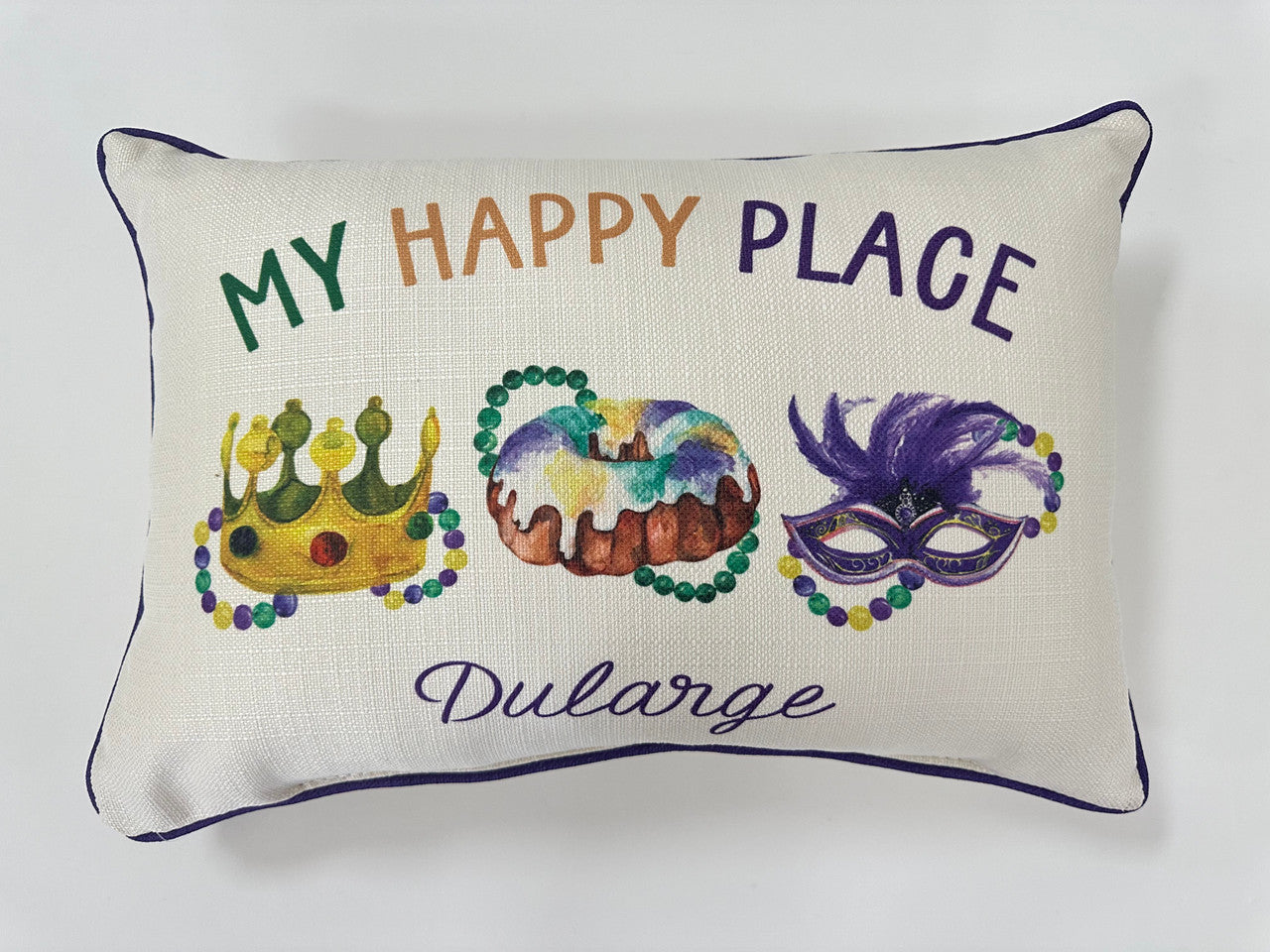 Little Birdie Mardi Gras Elements Pillow - Thumbnail 2