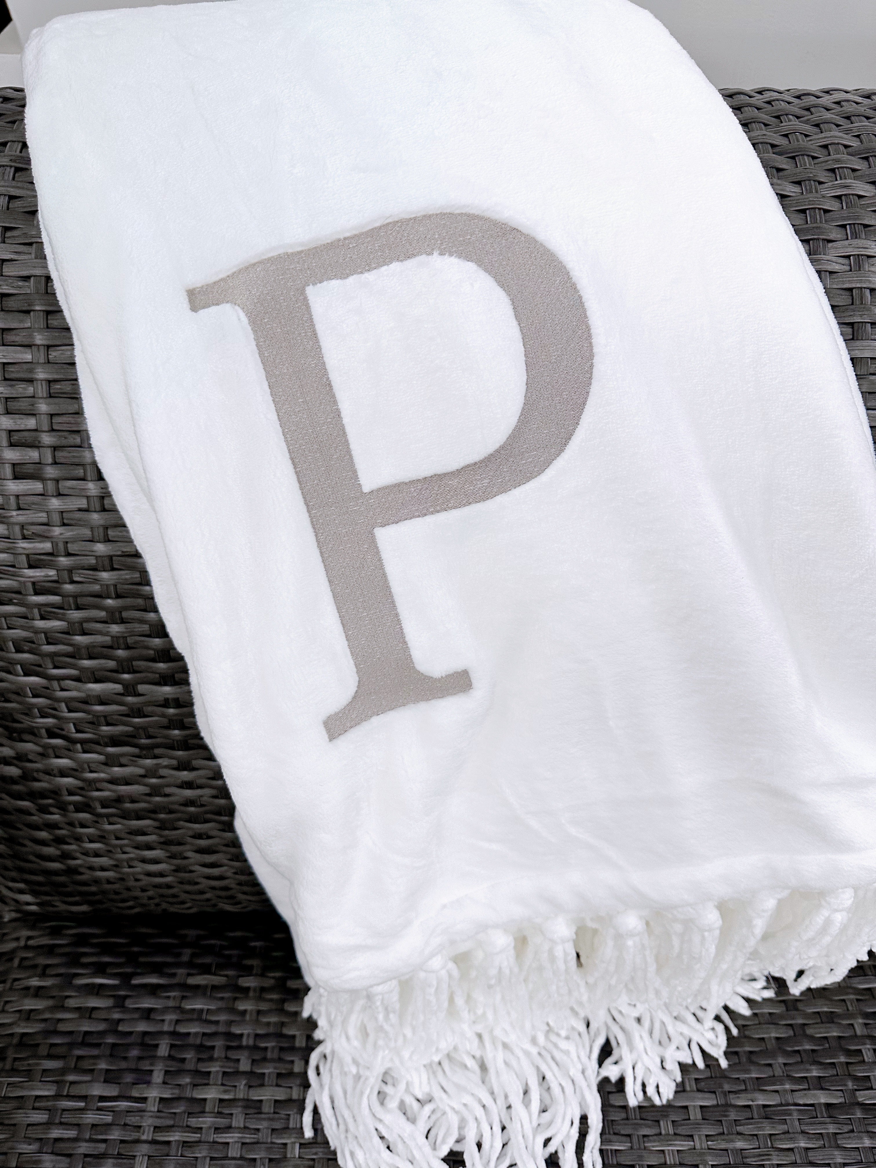 Initial Tassel Throw