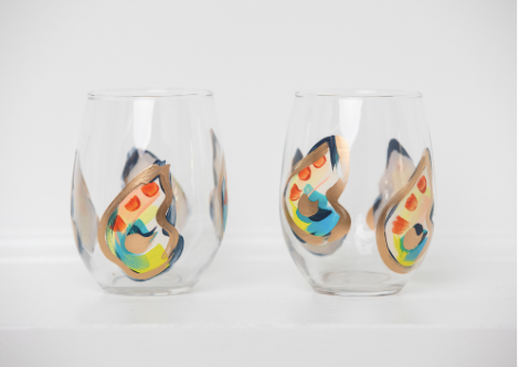 Single Oyster Shell Stemless Wine Glass - Thumbnail 5