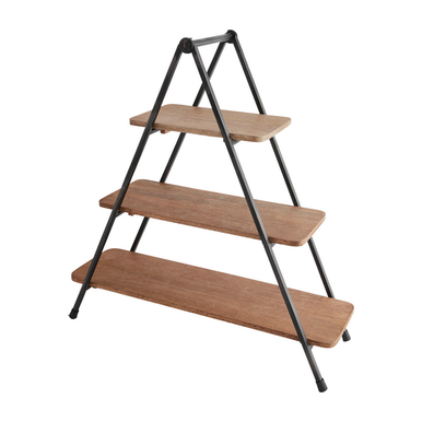 Three Tier Wood Server Stand