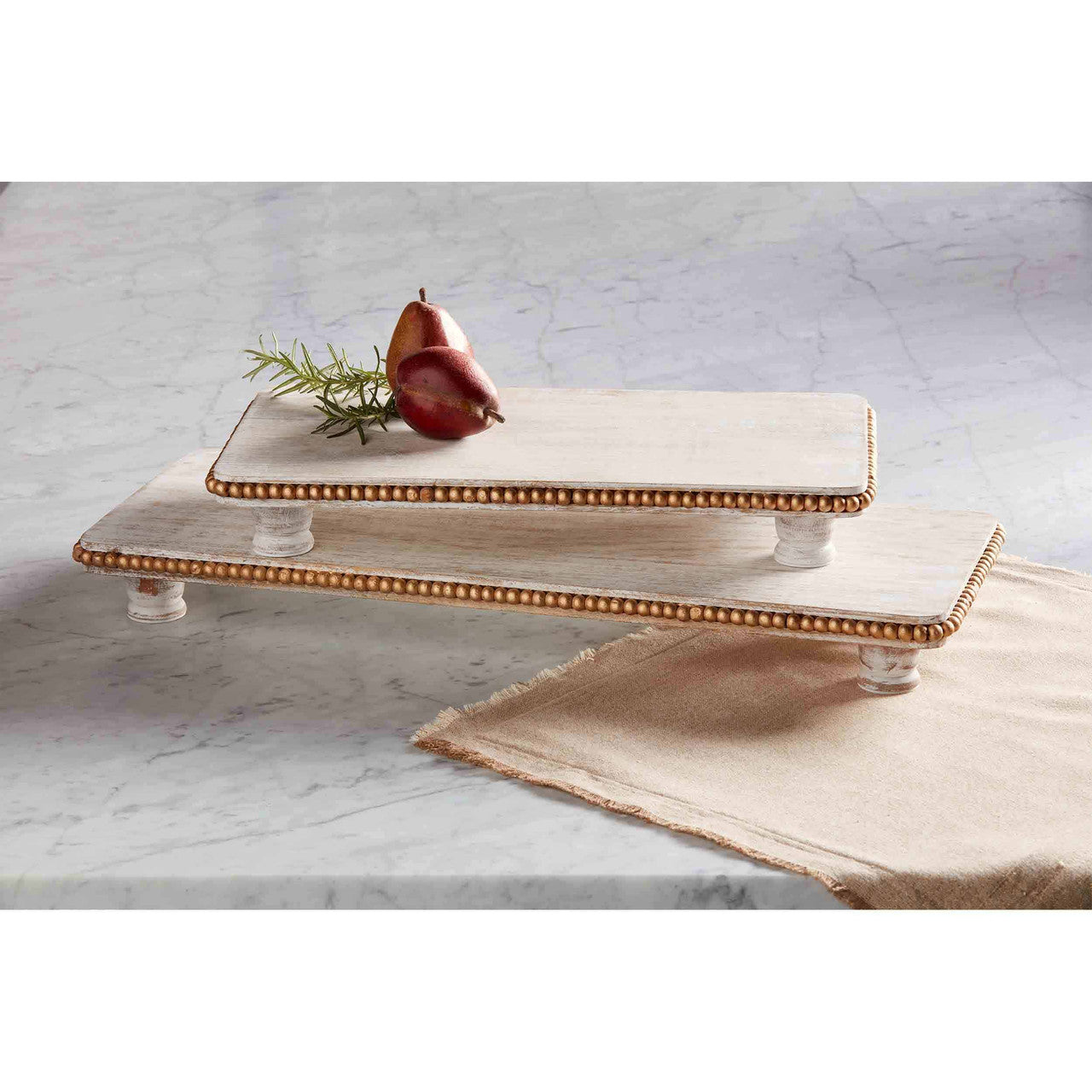 Gold Beaded Serving Board Set - Thumbnail 2