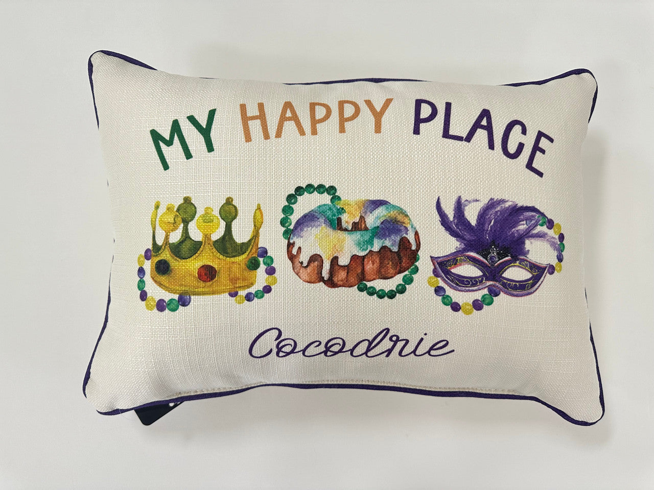 Little Birdie Mardi Gras Elements Pillow - Thumbnail 4