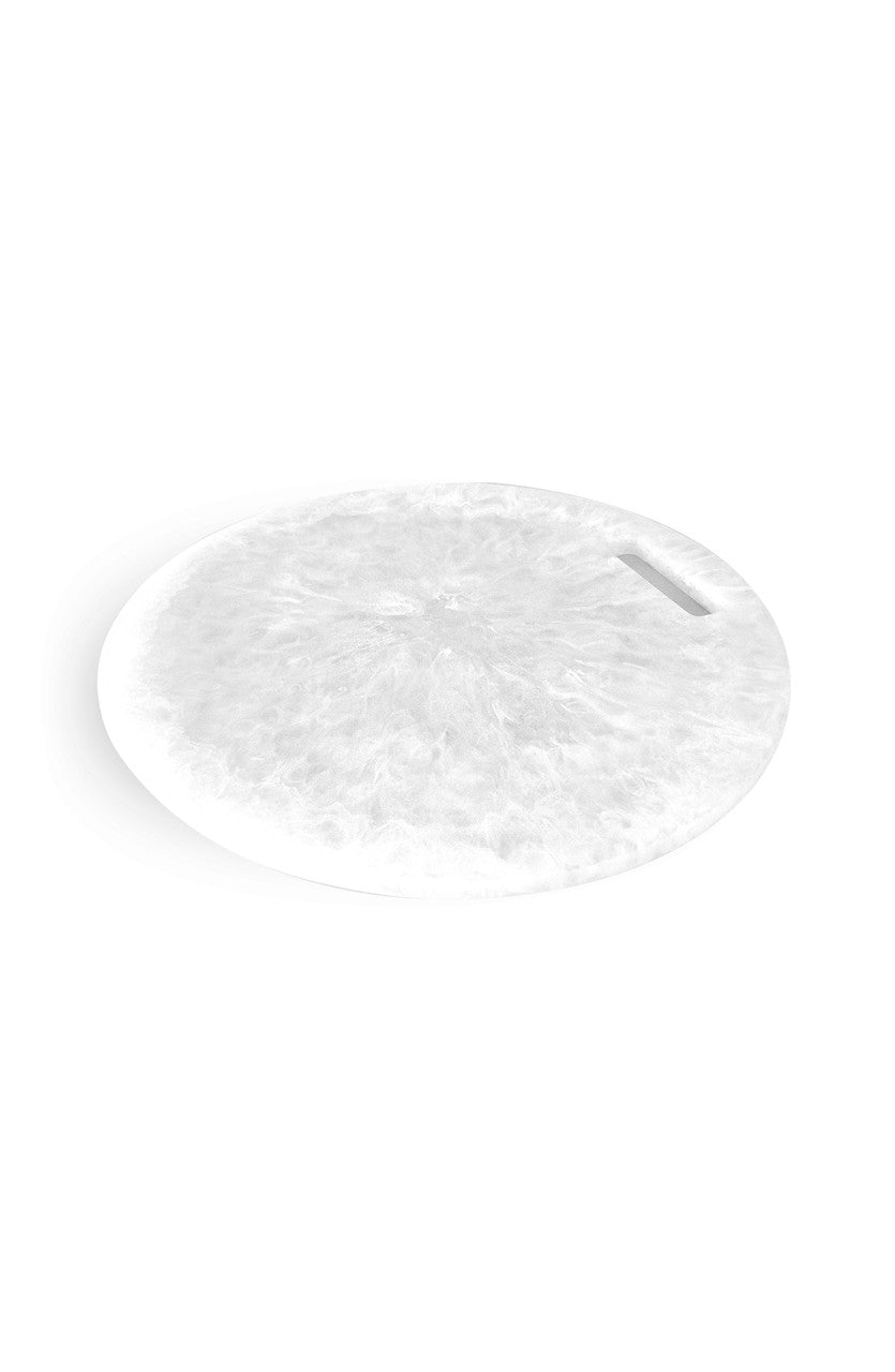 Round Chopping Board White Swirl - Thumbnail 2